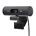 Logitech Brio 500 Full HD Webcam, Auto Light Correction, Dual Noise Reduction Mics, Webcam Privacy Cover, Graphite