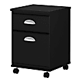 kathy ireland® Home by Bush Business Furniture Connecticut 15-2/3"D Vertical 2-Drawer Mobile File Cabinet, Black Suede Oak, Standard Delivery