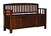 Linon Jude Storage Bench, 32"H x 50"W x 17-1/4"D, Walnut 1 thumbnail image