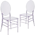 Flash Furniture Elegance Stacking Florence Chairs, Clear, Set Of 2 Chairs
