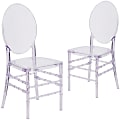 Flash Furniture Elegance Stacking Florence Chairs, Clear, Set Of 2 Chairs 1 thumbnail image