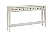 Powell Southam 4-Drawer Long Console Table, 35"H x 60"W x 10"D, Cream 1 thumbnail image