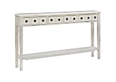 Powell Southam 4-Drawer Long Console Table, 35"H x 60"W x 10"D, Cream