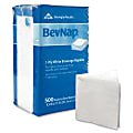 Georgia-Pacific BevNap 1-Ply Beverage Napkins, 9 1/2" x 9 1/2", White, 500 Napkins Per Pack, Carton Of 4000