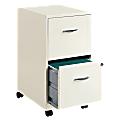 Lorell® 18"D Vertical 2-Drawer Mobile File Cabinet, Metal, Pearl White