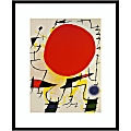 Amanti Art Le Soliel Rouge (The Red Sun) by Joan Miro Wood Framed Wall Art Print, 28”W x 34”H, Black