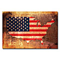 Trademark Global US Flag Map Gallery-Wrapped Canvas Print By Michael Tompsett, 22"H x 32"W