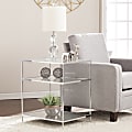 SEI Furniture Knox Glam Mirrored Side Table, Rectangular, Clear/Chrome