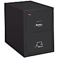 FireKing® UL 1-Hour 31-5/8"D Vertical 2-Drawer Letter-Size Fireproof File Cabinet, Metal, Black, White Glove Delivery 1 thumbnail image
