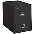 FireKing® UL 1-Hour 31-5/8"D Vertical 2-Drawer Letter-Size File Cabinet, Metal, Black, White Glove Delivery