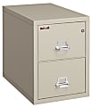 FireKing® UL 1-Hour 31-5/8"D Vertical 2-Drawer Legal-Size Fireproof File Cabinet, Metal, Parchment, White Glove Delivery