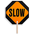 Tatco STOP/SLOW 2-sided Handheld Sign - Print/Message "STOP/SLOW" - 0.2"x 18" 1 thumbnail image