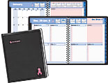 AT-A-GLANCE® QuickNotes® 30% Recycled Special Edition Breast Cancer Awareness Planner, 8" x 9 7/8", Black, January-December 2014