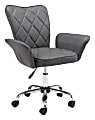 Zuo Modern Specify High-Back Faux Leather Office Chair, Gray/Chrome