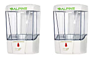 Alpine Commercial Automatic Touch-Free Liquid Soap And Gel Hand Sanitizer Dispensers, 700 mL, White, Pack Of 2 Dispensers 1 thumbnail image