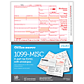Office Depot® Brand 1099-MISC Laser Tax Forms And Envelopes, 2-Up, 4-Part, 8-1/2" x 11", Pack Of 10 Form Sets 1 thumbnail image