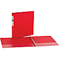 Avery® Economy 3-Ring Binder, 1 1/2" Round Rings, 42% Recycled, Red 1 thumbnail image