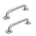 Alpine Safety Grab Bars, 12" x 1-1/4", Silver, Pack Of 2 Bars