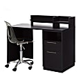 South Shore Academic 2-Piece Desk And Chair Set, Black Oak/Clear