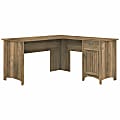 Bush Furniture® Salinas 60"W L-Shaped Corner Desk With Storage, Reclaimed Pine, Standard Delivery