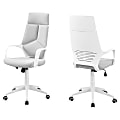 Monarch Specialties High-Back Office Chair, Gray/White