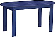 Linon Troy Outdoor Coffee Table, 18-1/8"H x 35-1/4"W x 18-1/8"D, Blue