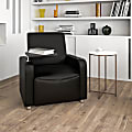 Flash Furniture LeatherSoft™ Faux Leather Guest Chair With Tablet Arm, Black/Gray 1 thumbnail image