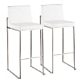 LumiSource Fuji Contemporary Counter Stools, White/Silver, Set Of 2 Stools, B30FUJIHBSSW2 1 thumbnail image