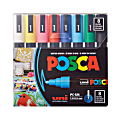 Uni-Ball® POSCA PC-5M Water-Based Paint Markers, Reversible Medium Tip, Assorted Colors, Pack Of 8 Markers