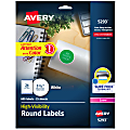 Avery® High Visibility Labels With Sure Feed® For Laser Printers, 5293, Round, 1-2/3", White, Pack Of 600