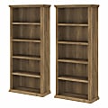 Bush Business Furniture Yorktown 67"H 5-Shelf Bookcases, Reclaimed Pine, Set Of 2 Bookcases, Standard Delivery 1 thumbnail image