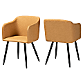 Baxton Studio Eris Dining Chairs, Black/Tan, Set Of 2 Chairs