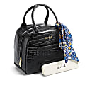 Fit & Fresh Lyon Luxe Lunch Bag with Travel Utensils and Case, 8-3/4"H x 10"W x 5"D, Black