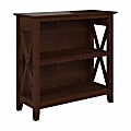 Bush® Furniture Key West Small 30"H 2-Shelf Bookcase, Bing Cherry, Standard Delivery