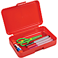 Deflecto Antimicrobial Pencil Box Red - External Dimensions: 5.4"x 8" Depth x 2" - Snap Closure - Plastic - Red -  - 39504RED 1 thumbnail image