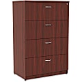 Lorell® Essentials 35-1/2"W x 22"D Lateral 4-Drawer File Cabinet, Mahogany