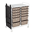 Honey Can Do Rolling Storage Cart, 12 Drawers, 37-13/16” x 15-3/8”, White