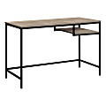Monarch Specialties Computer Desk With Hanging Shelf, Dark Taupe/Black