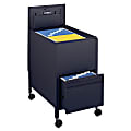 Safco® Letter Tub File With Drawer, 28"H x 17"W x 25 3/4"D, Black