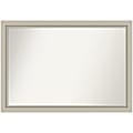 Amanti Art Narrow Non-Beveled Rectangle Wood-Framed Bathroom Wall Mirror, 27-3/4" x 39-3/4", Romano Silver