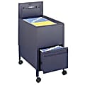 Safco® Letter Tub File With Drawer, 28"H x 17"W x 25 3/4"D, Gray