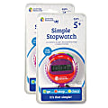 Learning Resources Simple Stopwatch, Red, Blue, Green, Pack Of 12