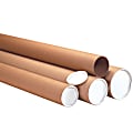 Partners Brand Heavy-Duty Mailing Tubes With Caps, 4" x 72", Kraft, Case Of 12
