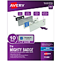 Avery® The Mighty Badge Magnetic Badges For Inkjet Printers, 1" x 3", Silver, Pack Of 10 Badges