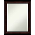 Amanti Art Non-Beveled Rectangle Framed Bathroom Wall Mirror, 29” x 23”, Coffee Bean Brown