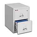 FireKing® UL 1-Hour 31-5/8"D Vertical 2-Drawer Legal-Size Fireproof File Cabinet, Metal, Platinum, White Glove Delivery 1 thumbnail image