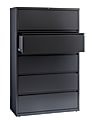 WorkPro® 42"W x 18-5/8"D Lateral 5-Drawer File Cabinet, Charcoal