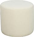 Lifestyle Solutions Gareth Fabric Ottoman, 17”H x 19”W x 19”D, Ivory