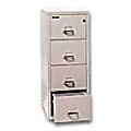 FireKing® UL 1-Hour 31-5/8"D Vertical 4-Drawer Letter-Size Fireproof File Cabinet, Metal, Platinum, White Glove Delivery