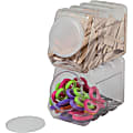 Pacon Interlocking Storage Container With Lid - External Dimensions: 5.5"x 9.5" Depth x 6.8" - Interlocking Closure - Plastic - Clear - 1 / Each 1 thumbnail image